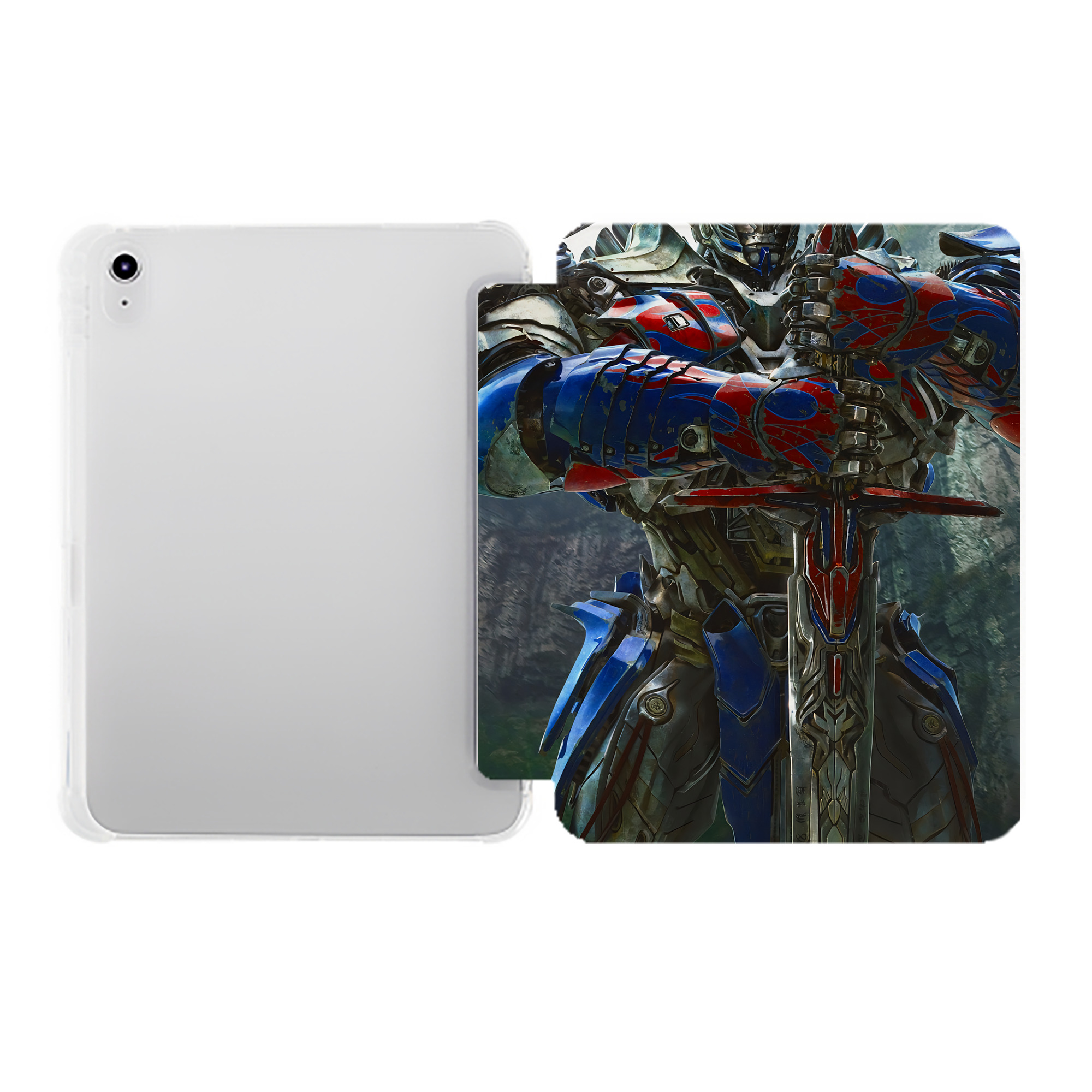 （画像用） Transformers トランスフォーマー IPad ケース ペン収納付き 三つ折りスタンド PUレザー×シリコン 対応機種9.5/10.5/10.9インチ